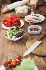 ripe delicious vegetables on table in kitchen