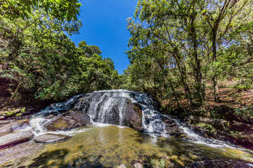 Fototapeta na wymiar La Periquera waterfalls of Villa de Leyva Boyaca in Colombia South America