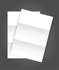 Set of two blank folded Paper Page blank A4 mockup