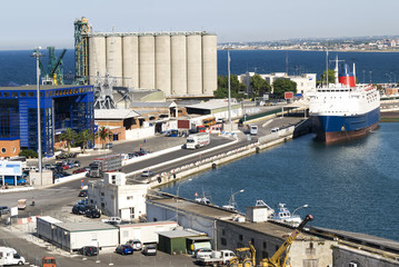 passenger ship anchored in the port