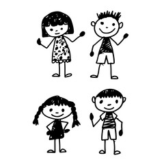 hand draw kid cartoon