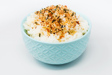white rice with sesame isolated on background