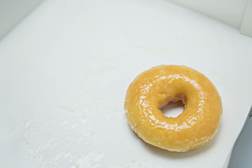 close up,donut in a box.