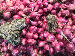 Red Onion, shallots are used as a spice for cooking, at Street Market.