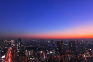 Fototapeta premium Nocne niebo w Tokio