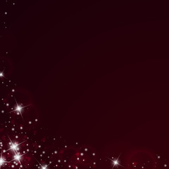 Falling hearts valentine background. Abstract left bottom corner on wine red background. Falling hearts valentines day brilliant design. Vector illustration.