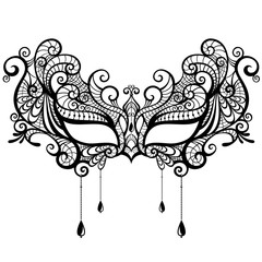 Beautiful lace masquerade mask isolated on white background - obrazy, fototapety, plakaty