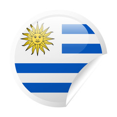 Obraz premium Uruguay Flag Vector Round Corner Paper Icon