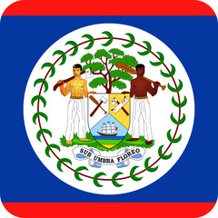 Belize Flag Vector Square Flat Icon