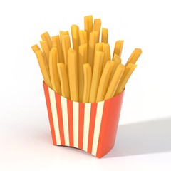 Fast food french fries in a container