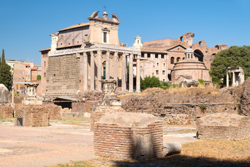 The ancient Roman Forum in central Rome