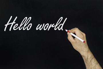 chalk drawing concept 2018 - Hello World © Golib Tolibov