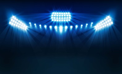 Fototapeta premium Bright stadium lights vector design. Vector illumination