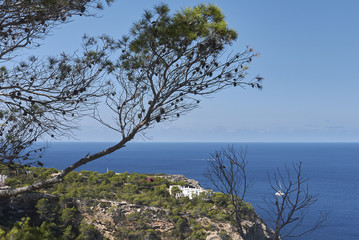 Fototapeta na wymiar Ibiza, landscape from the rocks