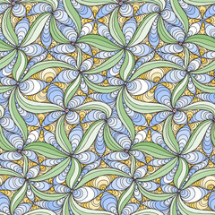 Vector doodle seamless pattern with ink brush or pen strokes