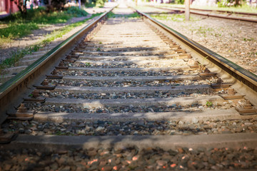 Obraz premium close up view of tramways