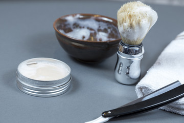 Shaving soap and razor