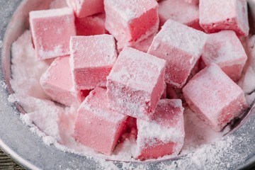 Homemade cranberry marshmallows