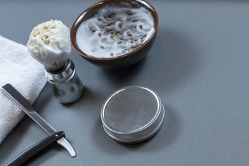 Shaving soap and razor