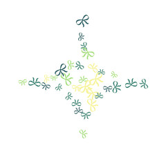 Festive Background with Colorful Bows. Trendy Pattern for Postcard, Print, Banner or Poster. Little Pretty Bows For Party Decoration, Wedding, Birthday or Anniversary Invitation. Vector Frame.