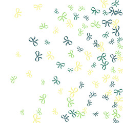 Festive Background with Colorful Bows. Trendy Pattern for Postcard, Print, Banner or Poster. Little Pretty Bows For Party Decoration, Wedding, Birthday or Anniversary Invitation. Vector Frame.
