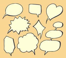 Thought Bubbles Hand Drawn Vector Illustration