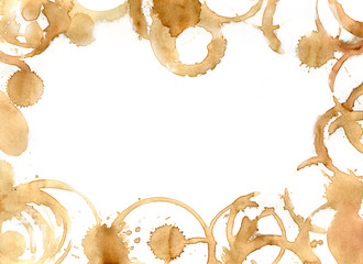 Background of real coffe ring. Text space.