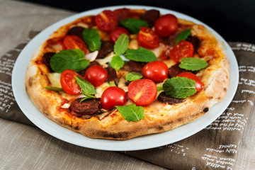 tasty pizza on a the table