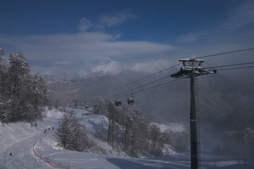 Cable car at the Rosa Khutor ski resort