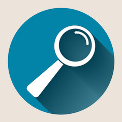 Magnifying glass icon flat In the circle beautiful