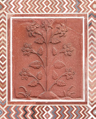 Intricate Floral designs on the wall of Taj Mahal, Agra, Indian