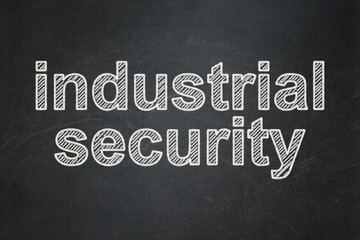 Fototapeta na wymiar Security concept: text Industrial Security on Black chalkboard background