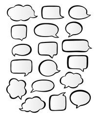 Obraz premium Hand drawn Set of vector speech bubbles. Communication bubble for your text.