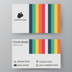 Vector business card template. Visiting card for business and personal use. Modern presentation card with company logo. Vector illustration design.