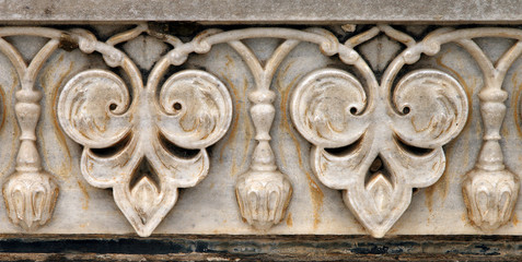 Floral design on the walls of Taj Mahal, Agra, India
