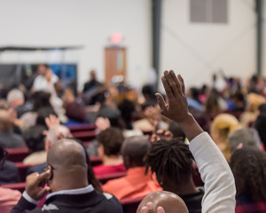 Hands Raised in Church