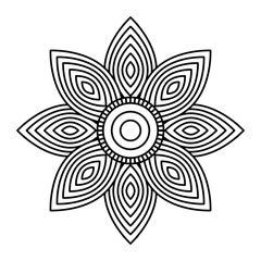 mandala flower decorative ethnic element adult coloring design vector illustration