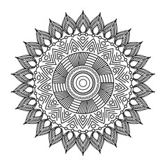 mandala floral decorative ethnic element meditation adult coloring design vector illustration