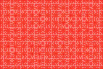 Fototapeta na wymiar Red Puzzles Pieces Jigsaw - Vector Background.