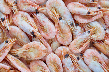 Delicious boiled shrimp texture background