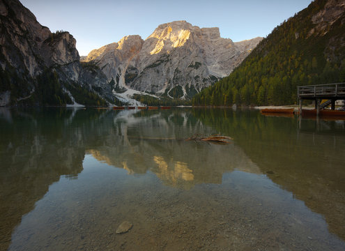 Lake Lago di Braies, Dolomites, Italy