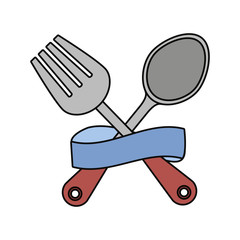 emblem with fork and spoon icon