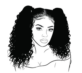 Ponytail Drawing Photos Royalty Free Images Graphics Vectors