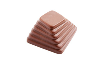 chocolate candy on white background. Delicious chocolate pralines