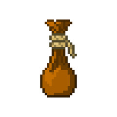 Obraz premium Pixel bag of gold for games and websites
