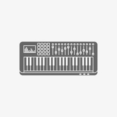 midi keyboard vector icon