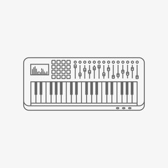midi keyboard vector icon