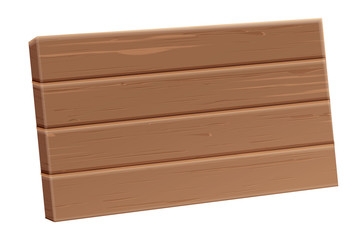 Vector realistic 3d wooden plank, sighboard