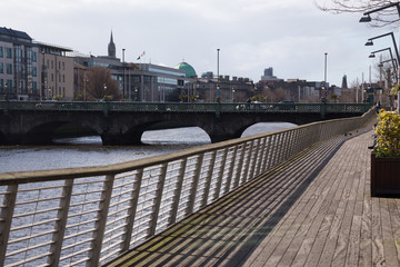 Naklejka premium The Millennium Boardwalk in Dublin City, Ireland