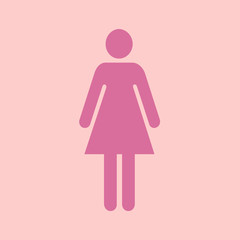 pink female lady woman icon isolated on pink background